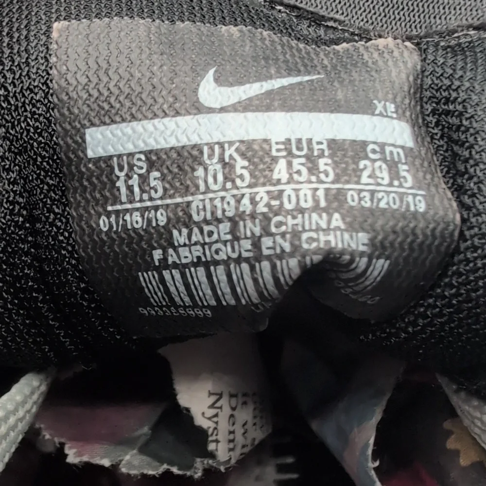 Las Vegas Raiders Nike Air Zoom Pegasus 36 Shoes Mens Size 11.5 CI1942-001 Black